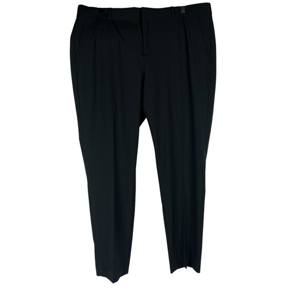 NWT Banana Republic Ryan Slim Straight-Fit Washable Wool-Blend Pants Black Sz 14 - Picture 1 of 15